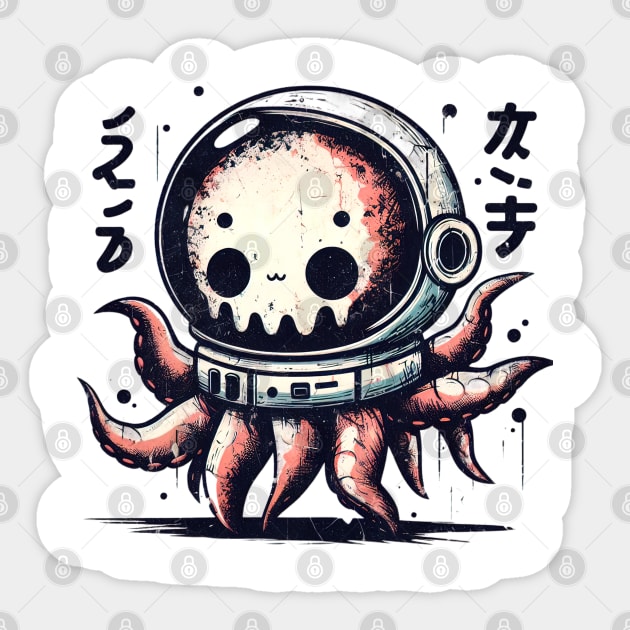 Octopus astronaut horror Sticker by Evgmerk